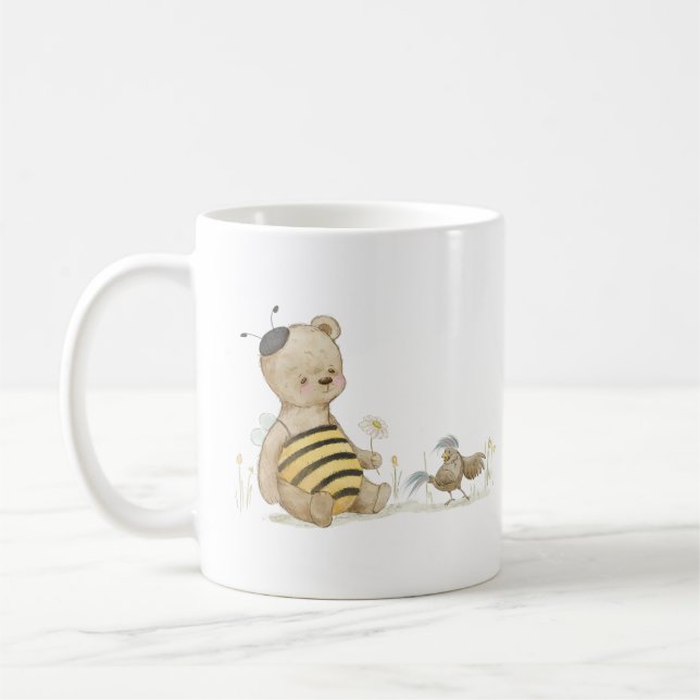 cute Teddy bear bee Coffee Mug (Left)