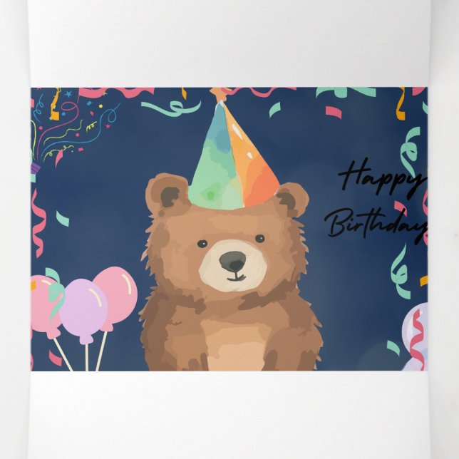 Cute teddy bear birthday card (Inside Middle)