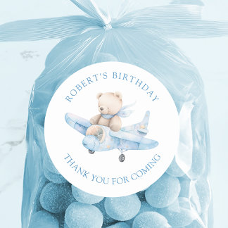 Cute Teddy Bear Birthday Thank You Sticker