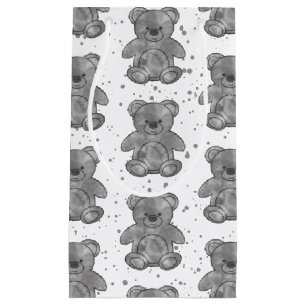 Cute Teddy Bear Black and White Custom Small Gift Bag