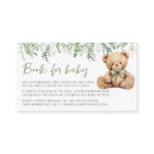 Cute Teddy Bear Bow Greenery Book for Baby Shower