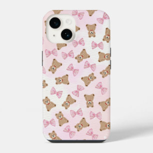 Cute Teddy bear & Bow iPhone 14 Case 🧸