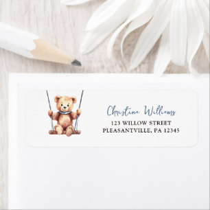 Cute Teddy Bear Boy Baby shower Adresse de retour