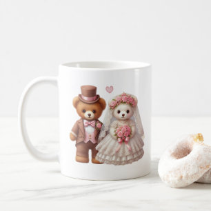 Cute Teddy Bear Bride And Groom Wedding  Coffee Mug