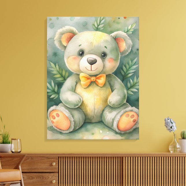 Cute Teddy Bear Canvas Print (Insitu(LivingRoom))