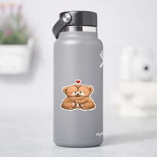 Cute Teddy Bear Couple in Love – Embroidered Style