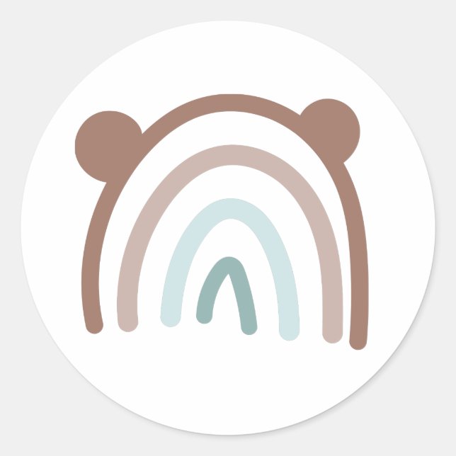 Cute Teddy Bear Ears Rainbow Envelope Seal (Front)