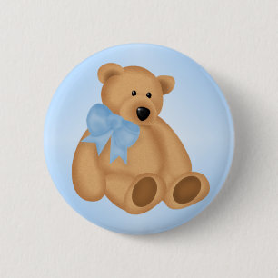 Cute Teddy Bear, For Baby Boy 2 Inch Round Button