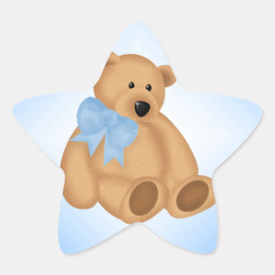 Cute Teddy Bear, For Baby Boy Star Sticker