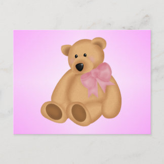 Cute Teddy Bear, For Baby Girl Postcard