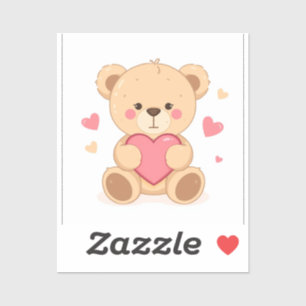 Cute Teddy Bear Holding Heart – Valentine Love Ill