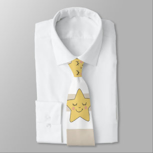 Cute Teddy Bear Hot Air Balloon Neutral Pattern 1 Tie