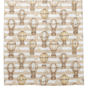 Cute Teddy Bear Hot Air Balloon Neutral Pattern 5