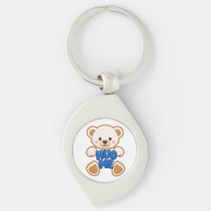 Cute Teddy Bear Hug Me Embroidery Style Cute Bear Keychain