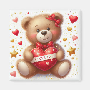 Cute Teddy Bear I Love You Magnet