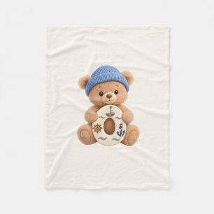 Cute Teddy Bear Initial O Sailor Baby Boy Blanket
