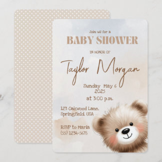 Cute Teddy Bear  Invitation