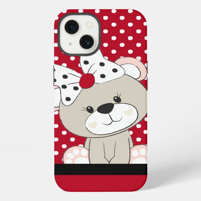 cute teddy bear iPhone case (Back)