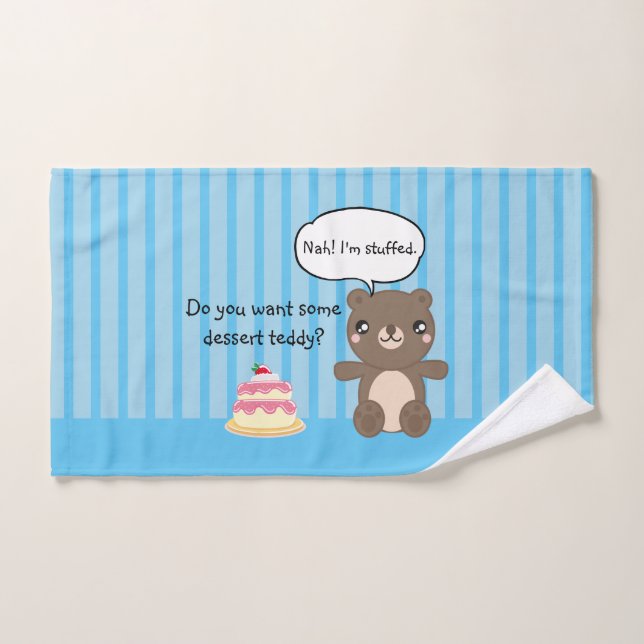 Cute Teddy Bear Kids Funny Joke  Bath Towel Set (Hand Towel)