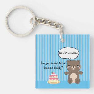 Cute Teddy Bear Kids Funny Joke Keychain