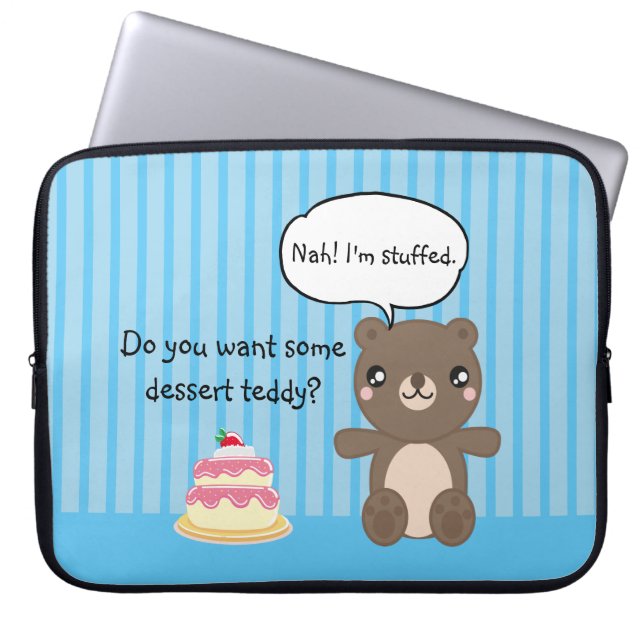 Cute Teddy Bear Kids Funny Joke  Laptop Sleeve (Front)