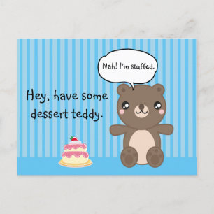 Cute Teddy Bear Kids Funny Joke  Postcard