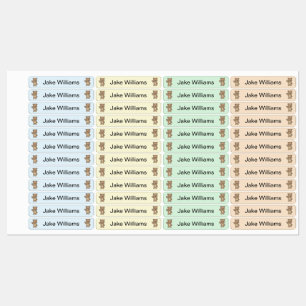Cute Teddy Bear Kids' Name Clothing School Labels