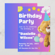 Cute Teddy Bear Kids Star Birthday Party Gifts