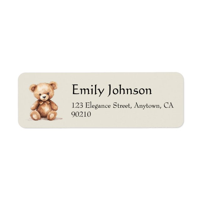 Cute Teddy Bear Labels (Front)