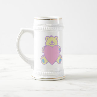 Cute Teddy Bear Love Heart Beer Stein