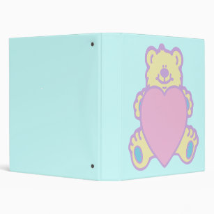 Cute Teddy Bear Love Heart Binder