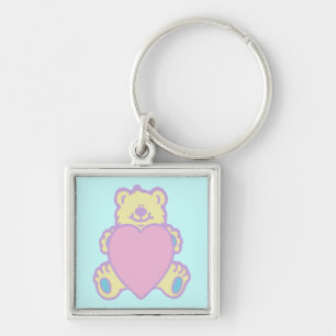 Cute Teddy Bear Love Heart Keychain