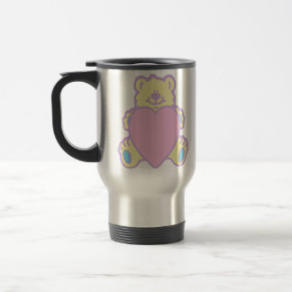Cute Teddy Bear Love Heart Travel Mug