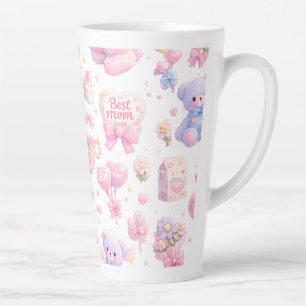 Cute Teddy Bear Mom Clipart Bundle Latte Mug