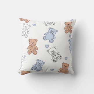 Cute Teddy Bear Nursery Throw Pillow