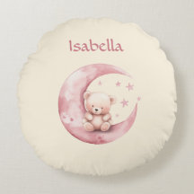 Cute Teddy Bear on Pink Moon