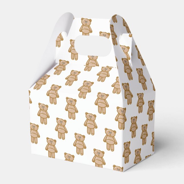 Cute Teddy Bear Pattern Favor Box (Front Side)