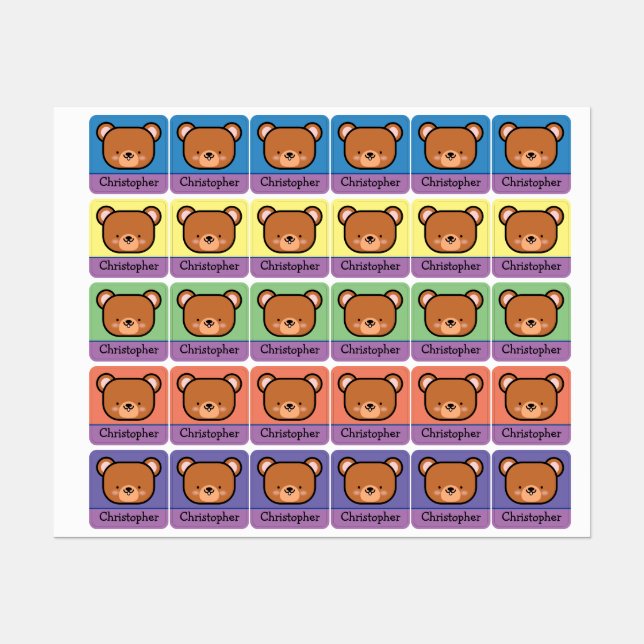 Cute Teddy Bear Personalized (Sheet)