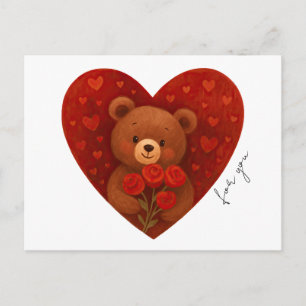 Cute Teddy Bear – Personalized “For You” Postcard