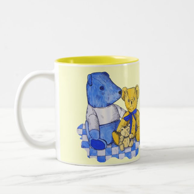 cute teddy bear picture Two-Tone coffee mug (Left)
