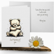 Cute Teddy Bear Pillow Thinking of You