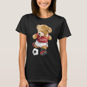 Cute teddy bear playing soccer T-Shirt