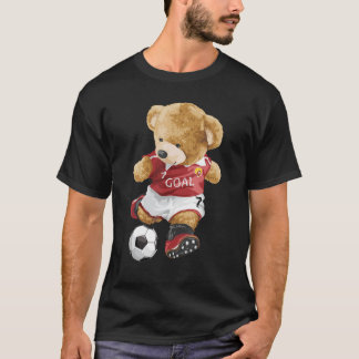 Cute teddy bear playing soccer T-Shirt