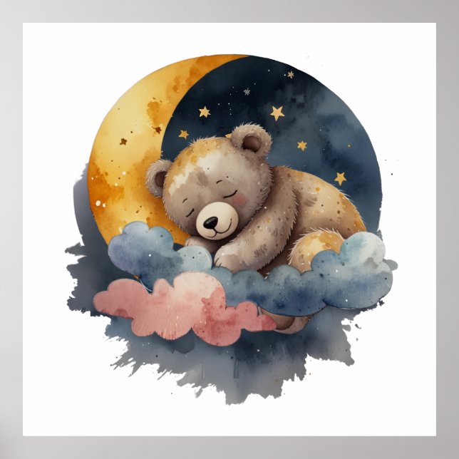 Cute Teddy Bear Poster (Front)