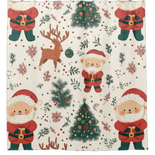 Cute Teddy Bear & Santa on White (4)