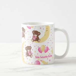 Cute Teddy Bear Sitting on the Moon Pattern Coffee Mug