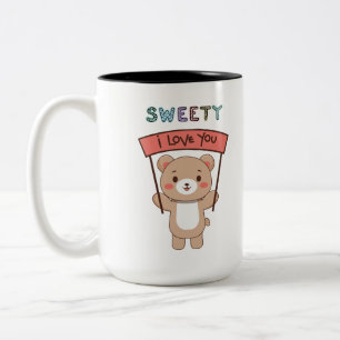 Cute Teddy Bear Sweety I Love You Coffee Mug