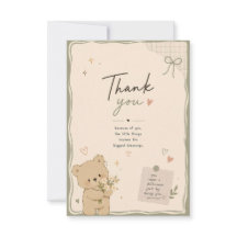 Cute Teddy Bear Thank You Card