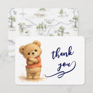Cute Teddy Bear Thank You Card