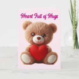 Cute Teddy Bear Valentine Holiday Card